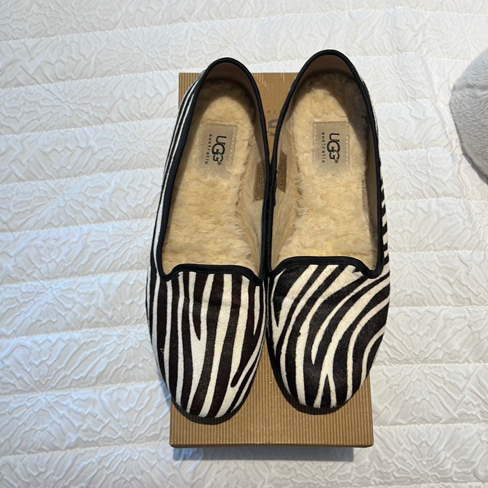 Ugg Zebra print flats size 8